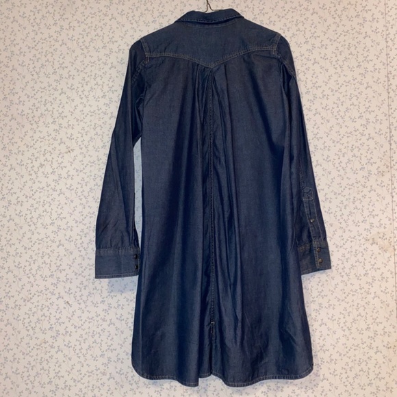 Vintage Diesel Dark Wash  / Button Down Collar Neckline Western Americana Dress - Picture 12 of 13